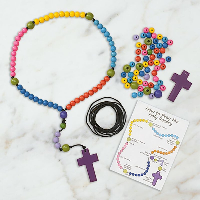 Autom Wood Bead Rosary Craft Kit 12 Pack - Image 2